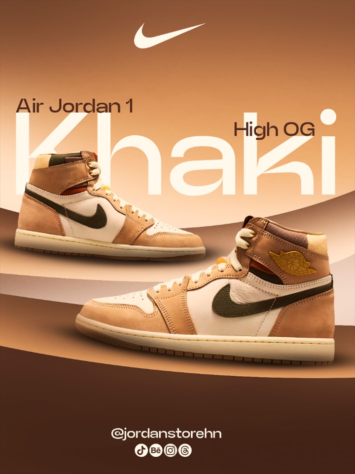 Campaña Jordan Store para Air Jordan 1 High OG en color khaki