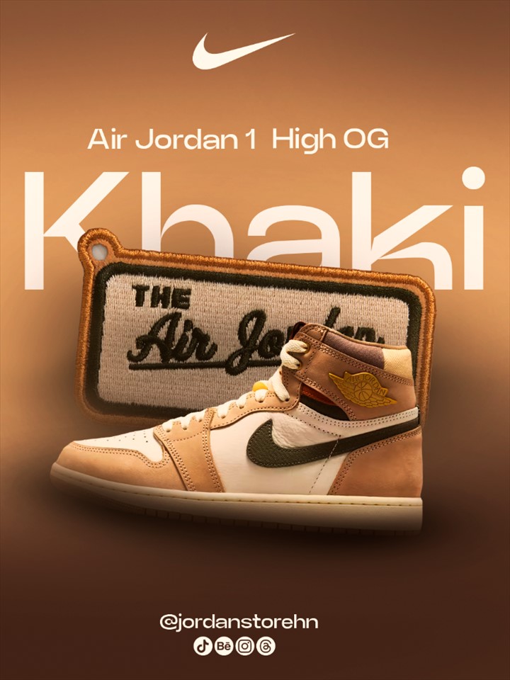 Air Jordan 1 Khaki y parche de la edición en una pieza promocional